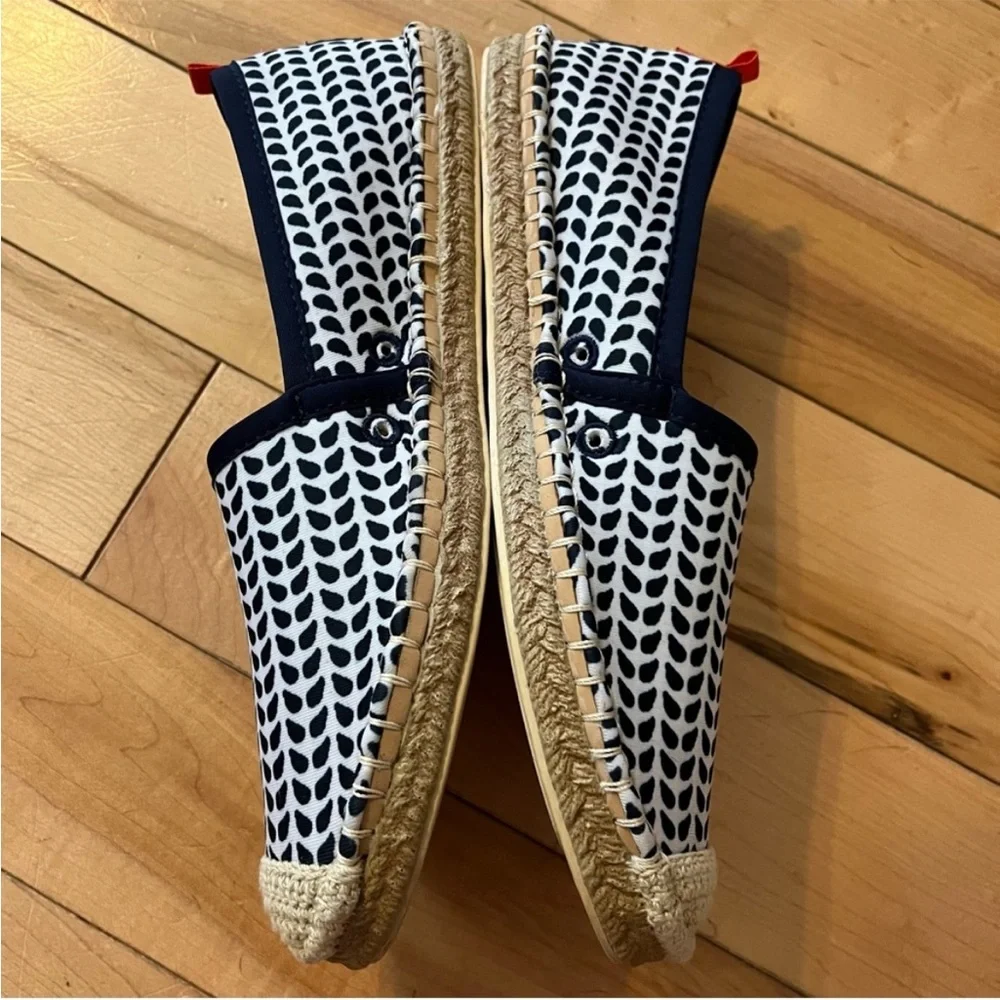 Sea Star Beachwear Navy White Patterned Mariner Beachcomber Espadrille size 8